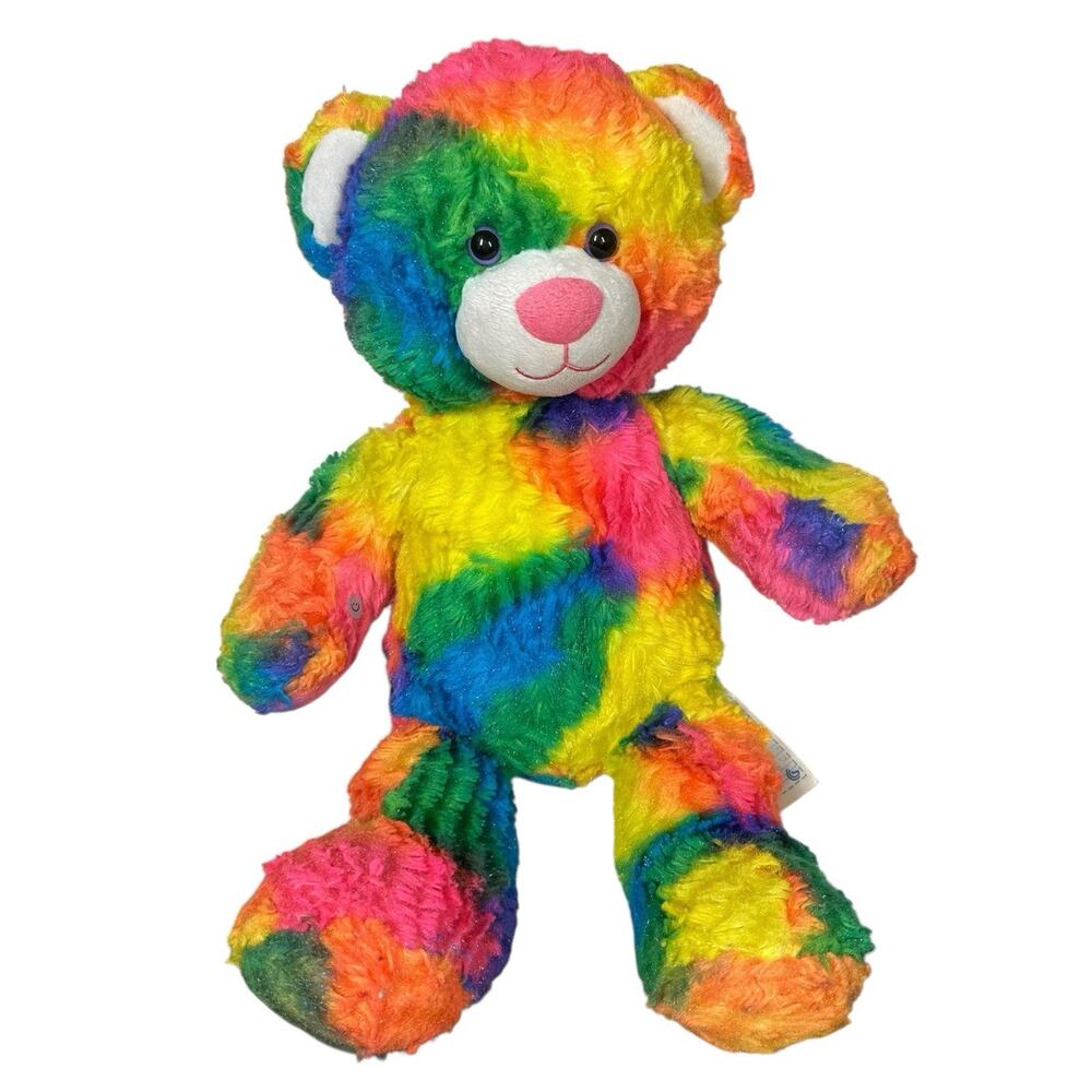 Build a Bear Tropicolor Teddy Rainbow Tie Dye‎ 17" Stuffed Plush Toy Animal 2013